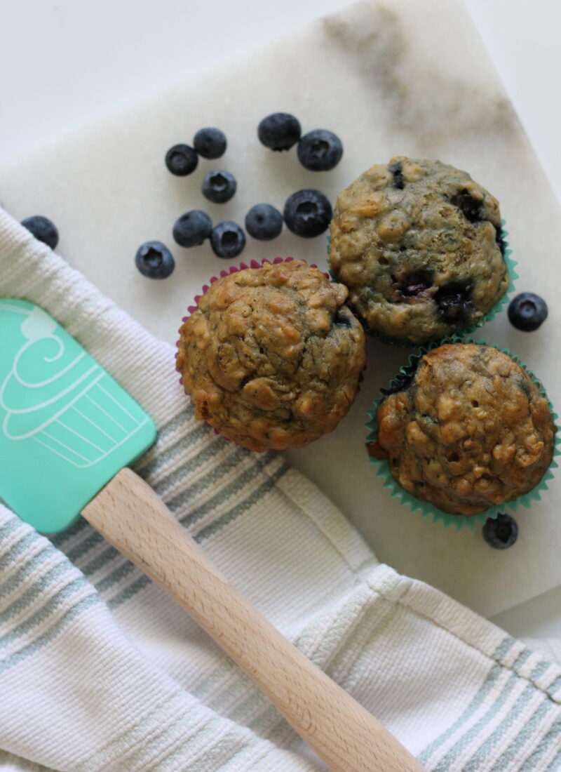 Easy Blueberry Banana Oat Muffins